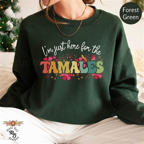 Retro Mexican Tamale Season Christmas Sweat Shirt Here For Tamales