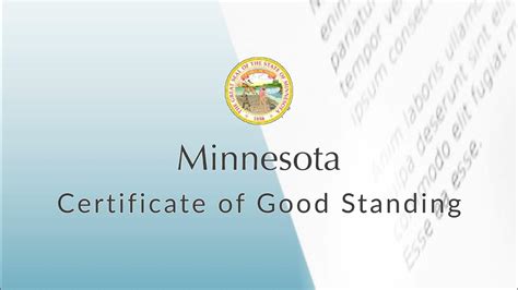 Minnesota Certificate Of Good Standing Youtube