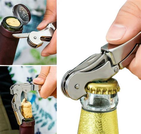 Corkscrew Doubled Hinged Waiters Wine Key Bottle Opener