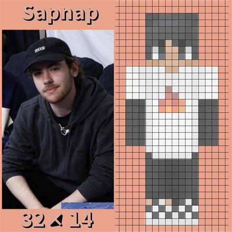 Sapnap Skin Minecraft ♡ Imagenes Cuadriculadas Minecraft Para Armar
