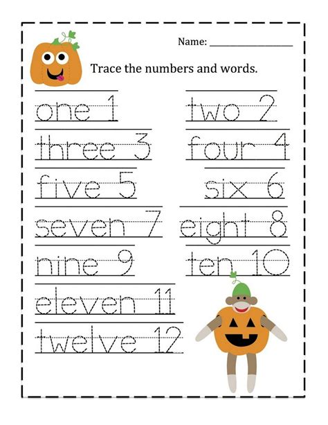 Tracing Worksheets Tracing Numbers 1 10