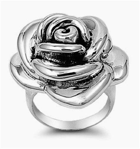 Vintage Sterling Silver 925 Very Large Rose Flower Ring Etsy
