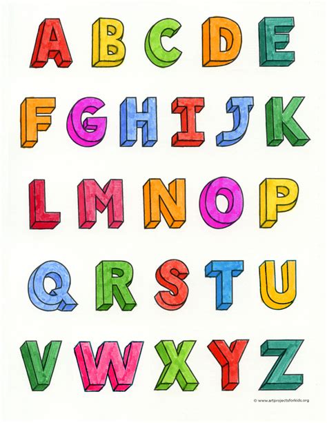 A To Z 3d Alphabet Letters Template