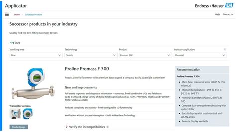 Field instruments designed to control automation processes. Selecting and sizing instruments just got easier | Endress ...