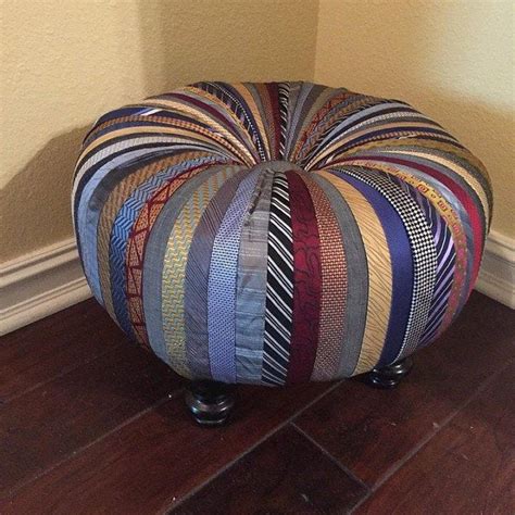 Custom Tuffet Stool Made With Your Ties In 2020 Stool Necktie