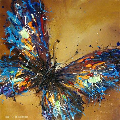 Pavel Guzenko Art Oil Painting Abstract Butterfly Painting Art Oil