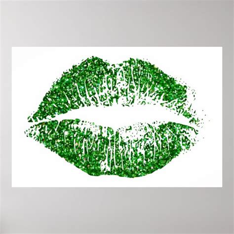 Green Glitter Lips 2 Poster