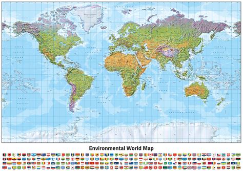 World Environmental Miller Projection Wall Map Shop Mapworld