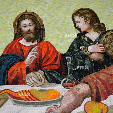 Rm Rg05 Painting The Last Supper Mosaic Glass Art Rich Mosaic Art