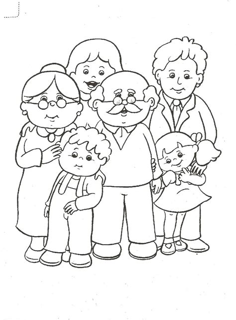 Una imagen de una familia que está a punto de aumentar. Dibujo De La Familia Extensa Para Colorear - Para Colorear