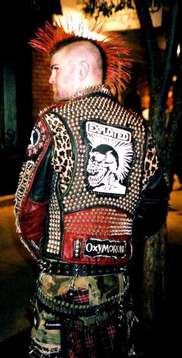 male punk with red mohawk punk leather the exploited punk jackets punk guys punk rock fashion
