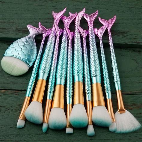 11 mermaid makeup brushes mermaid makeup brushes makeup brush set pink makeup brush