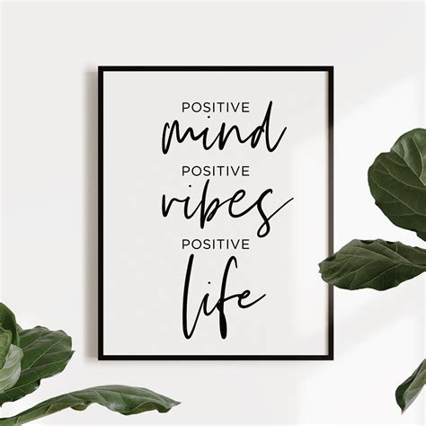 Positive Mind Positive Vibes Positive Life Digital Downloads Etsy