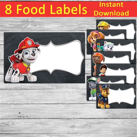 Free Printable Paw Patrol Food Label Ideas Printable Templates