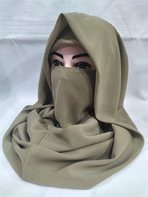 Plain Niqab Ready To Wear Sage Green SuZain Hijabs