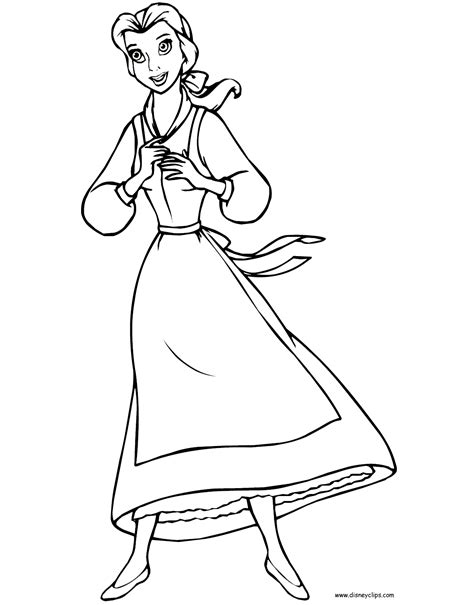 Belle In Her Ball Gown Coloring Pages