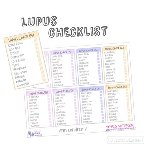Lupus Checklist Mental Health Awareness Diary Planner Etsy