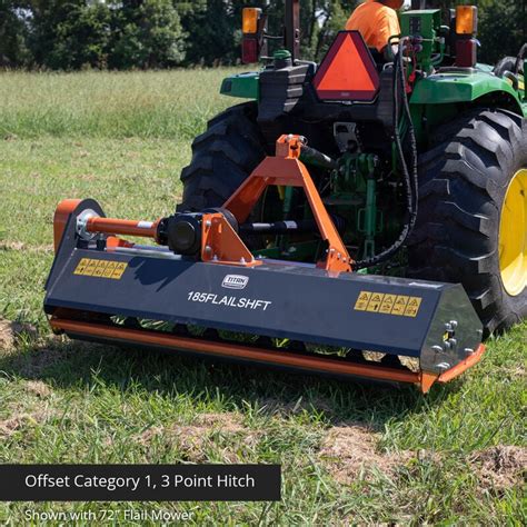 3 Point Flail Mower With 16 Hydraulic Side Shift Mowing Attachment