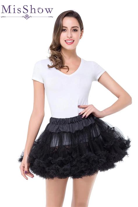 Black Short Tulle Woman Bridal Petticoat Crinoline For Party Skirts