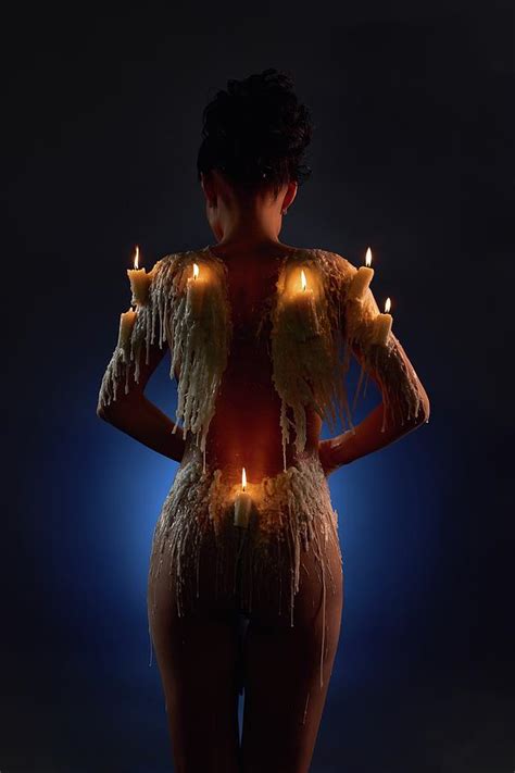 Pretty Topless Woman With Burning Candles On Body Photograph By Andrey