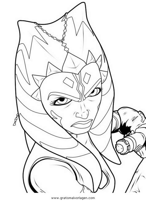 This star wars coloring pages ahsoka ready to print and paint for your kids. ahsoka Tano 09 gratis Malvorlage in Science Fiction, Star ...