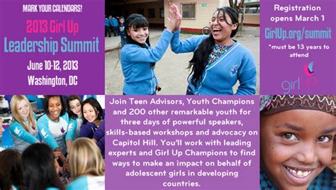 2nd Annual Girl Up Leadership Summit June 10 12 2013