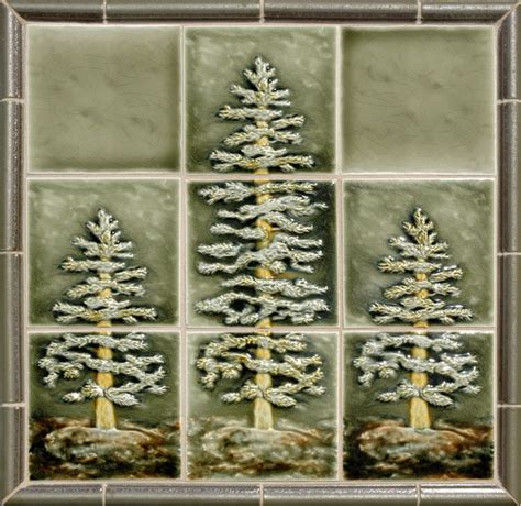 Fir Tree Panel Traditional Tile Portland By Pratt And Larson