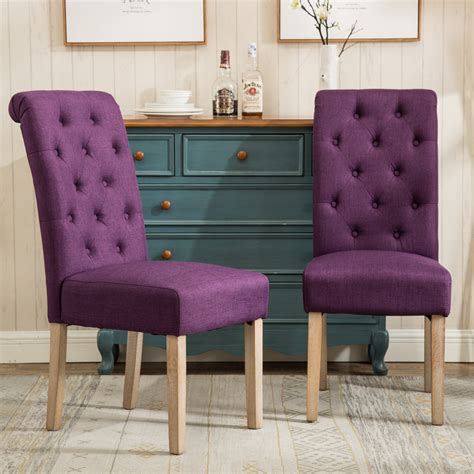 Roundhill Furniture Habit Contemporary Parsons Chair Set Of 2 Fabric