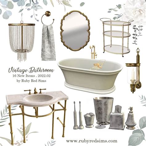 The Sims 4 Vintage Bathroom At Ruby Red Cc The Sims