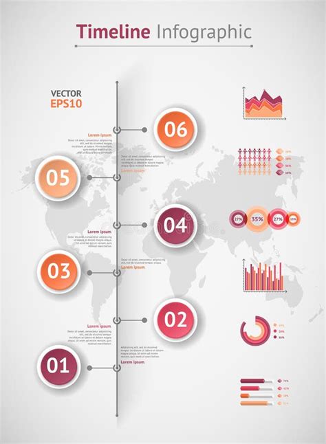 Timeline Infographic World Map Stock Vector Illustration Of Computer