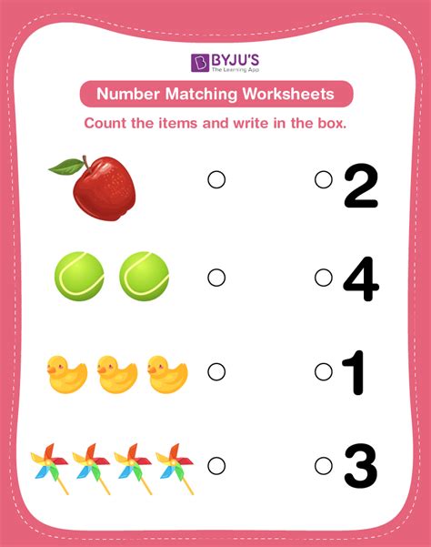 Number Matching Worksheets Free Matching Number Names To Numerals