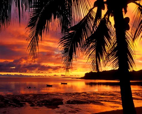 Free Download Tropical Island Sunset Wallpaper 1600x1200 For Your