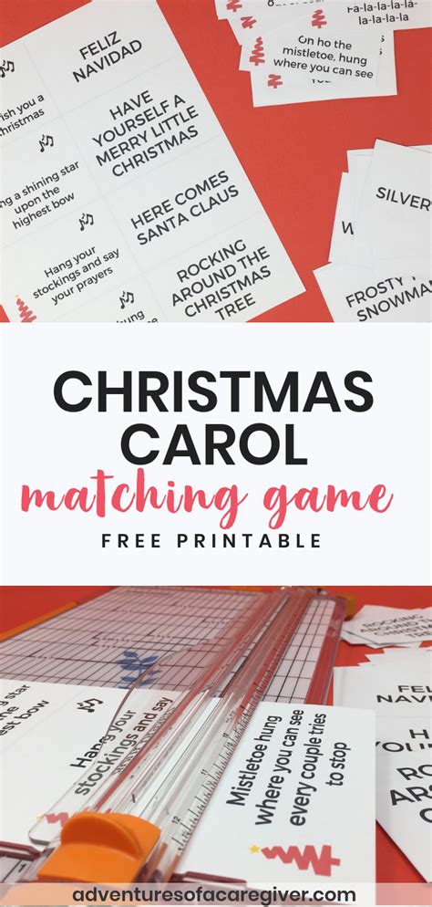 Christmas Carol Matching Game Printable For Seniors Adventures Of A
