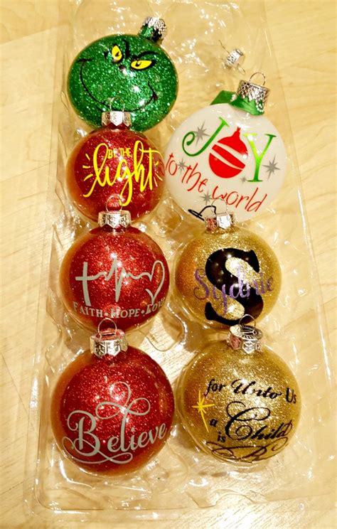 These use the same technique to add glitter to the ornament and then adding personalization to them with names or initials on the outside. Learn How to Make Personalized DIY Glitter Ornaments! - Leap of Faith Crafting