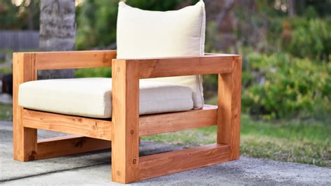 This easy diy sofa project would be a good way for a newer woodworker to branch into making larger furniture. DIY Modern Outdoor Chair - YouTube