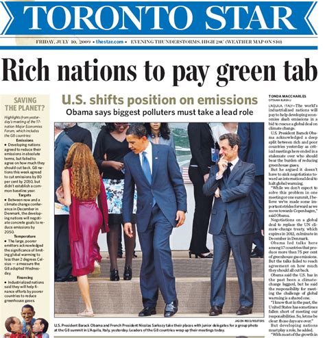 Andrew Sherman S Blog The Toronto Star Has The Best Front Page Today July