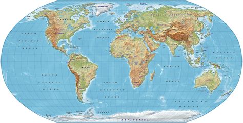 Universal transverse mercator coordinate system, state plane and robinson projections are the. Digital vector, royalty free, World relief map in the ...