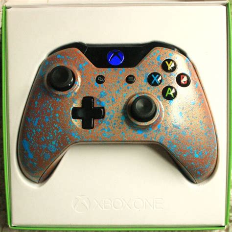 Brand New Xbox One Controller Custom Blue Led Gold Orange