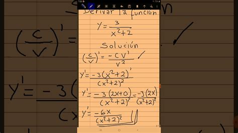 derivadas 2 ejemplos de derivación de una constante entre una función youtube