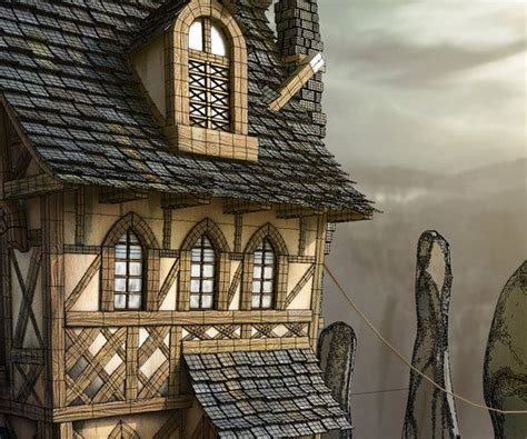 Artstation The Cliff Tower Fantasy House Creation Course In Blender