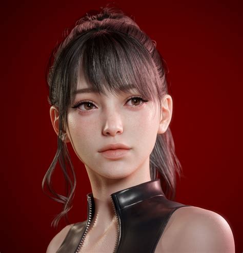 Artstation New Girl Sihwa Lee Character Design Girl 3d Model