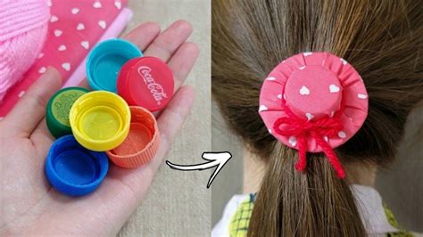 Easy Diy Plastic Bottle Cap Hair Clips Making How To Make A Mini Hat Bottle Cap Recycling