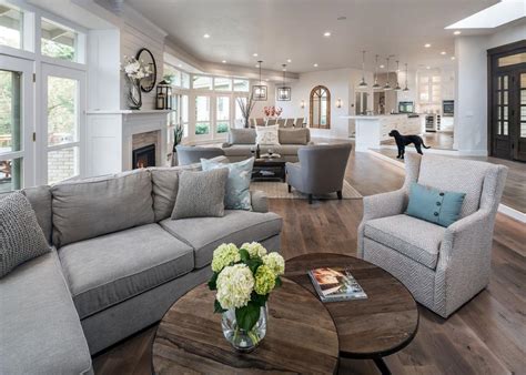 Neutral Transitional Great Room With Black Dog Hgtv