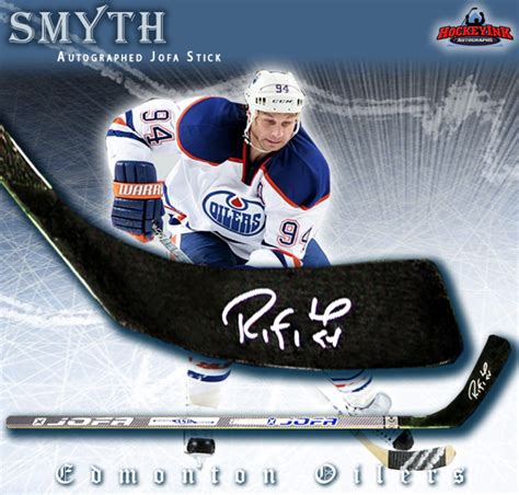 Ryan Smyth Signed Jofa Player Model Stick Edmonton Oilers Nhl Auctions