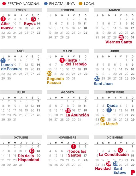 Calendario Laboral Barcelona 2024 Con Todos Los Festivos