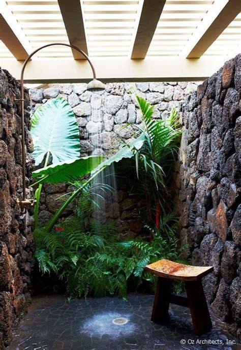 18 Tropical And Natural Outdoor Shower Ideas Small House