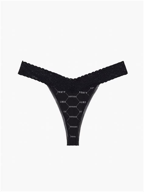 Cotton Essentials Thong In Black And Multi Savage X Fenty Germany