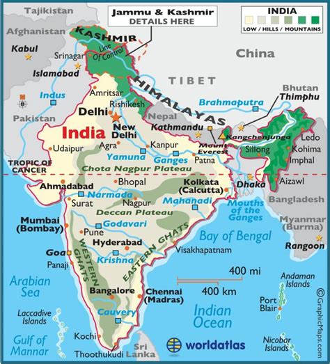 India Kart Fjell India Kart Over Fjellene Sør Asia Asia