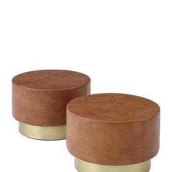 Shop 84 top leather ottoman coffee table and earn cash back all in one place. Addison Round Cognac Leather Brass Accent Table (With ...