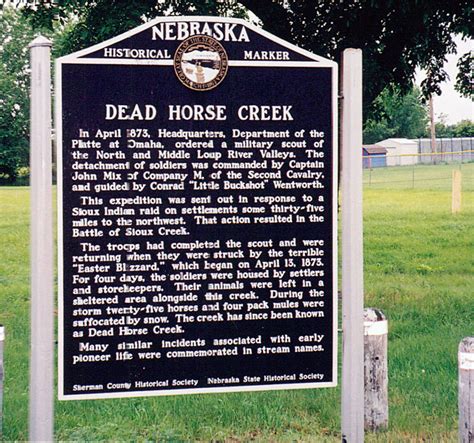 Nebraska Historical Marker Dead Horse Creek E Nebraska History